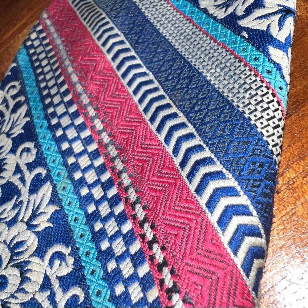Vintage Italianissimo silk blend tie ⚫️ textured ⚫️ - Picture 2 of 4